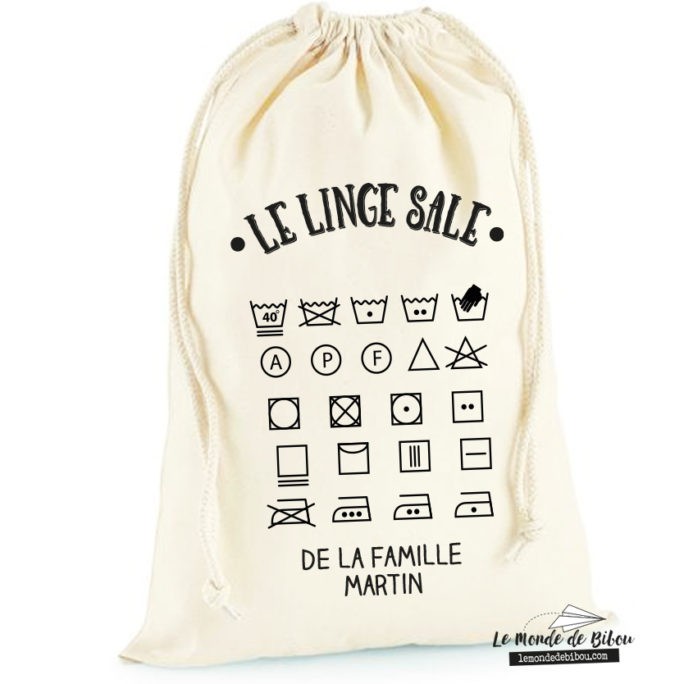 Sac à linge sale personnalisable