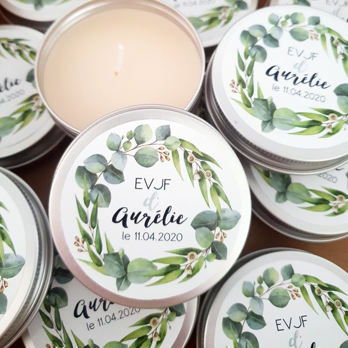 Lot de 12 bougies EVJF Eucalyptus