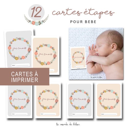 Cartes étapes fleurs à imprimer