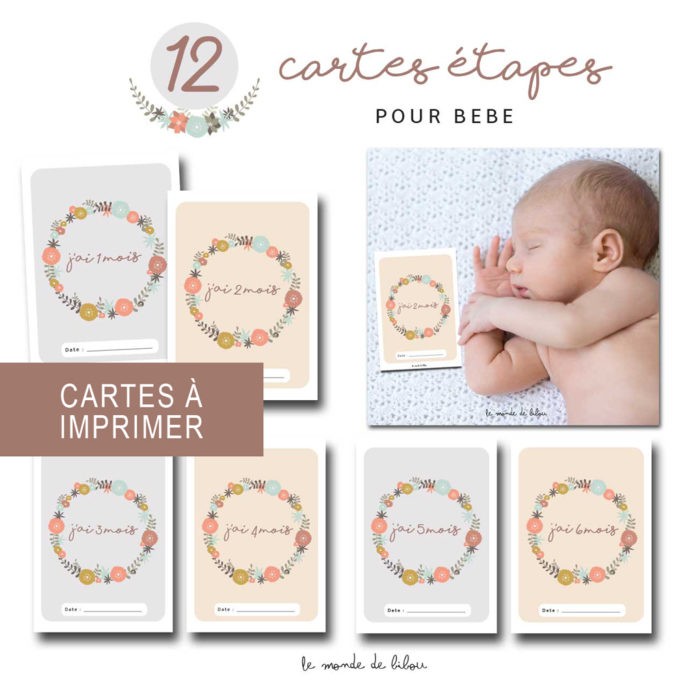 Cartes étapes fleurs à imprimer