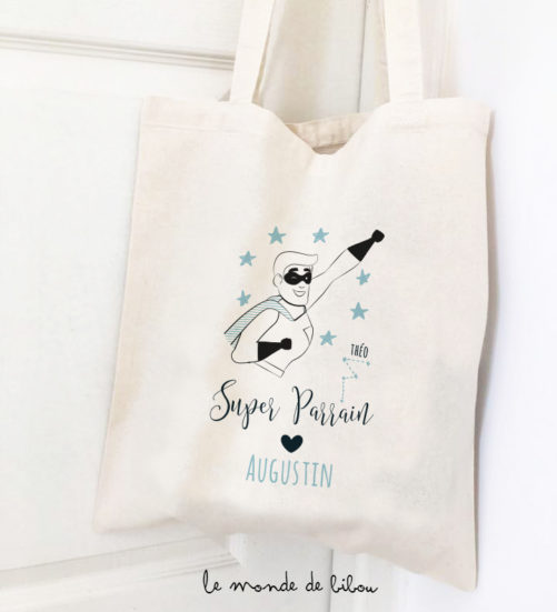 Tote bag illustration super parrain