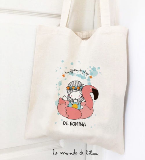 Tote bag bouée Flamant rose