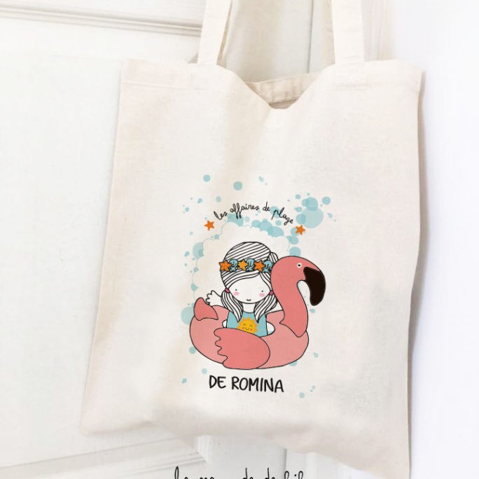 Tote bag bouée Flamant rose