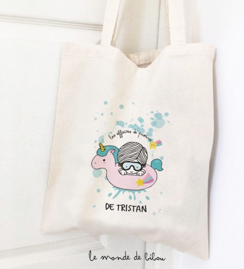 Tote bag bouée Licorne garçon