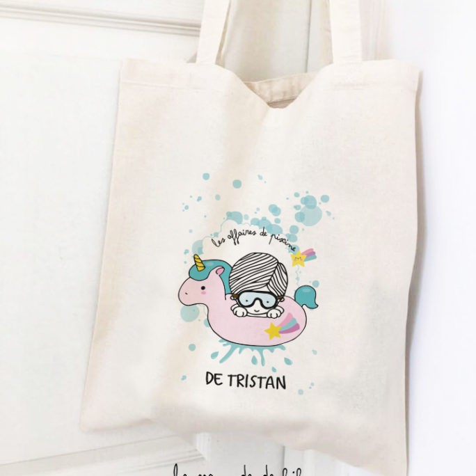 Tote bag bouée Licorne garçon