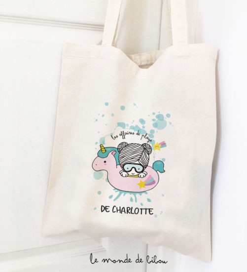 Tote bag bouée Licorne fille
