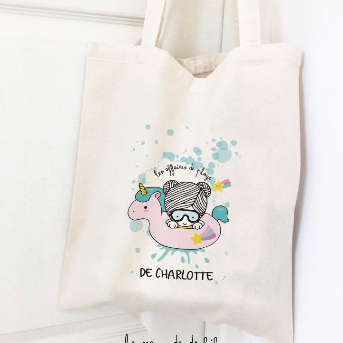 Tote bag bouée Licorne fille