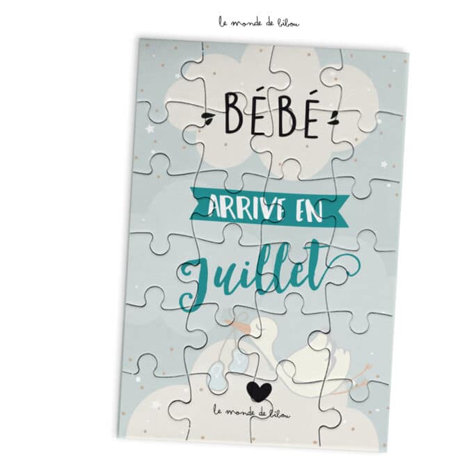 Puzzle personnalisable Bébé arrive