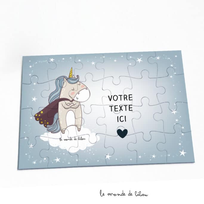 Puzzle personnalisable Licorne