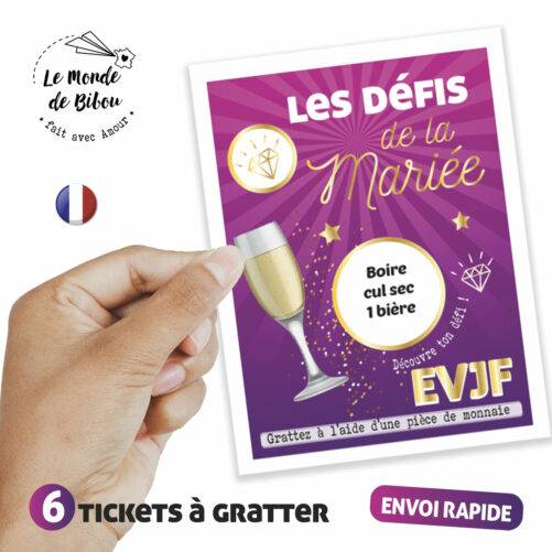 6 Tickets à gratter Défis de la mariée