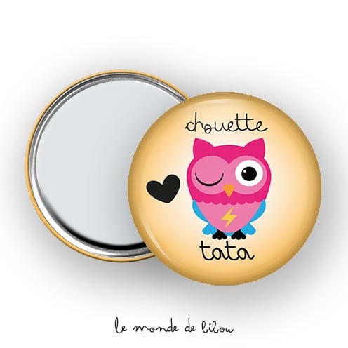 Miroir de poche Chouette tata