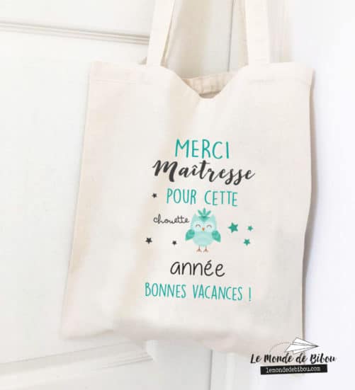 Sac remerciement Chouette Maîtresse