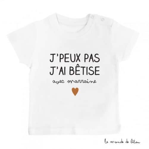 T-shirt Bêtise avec Marraine