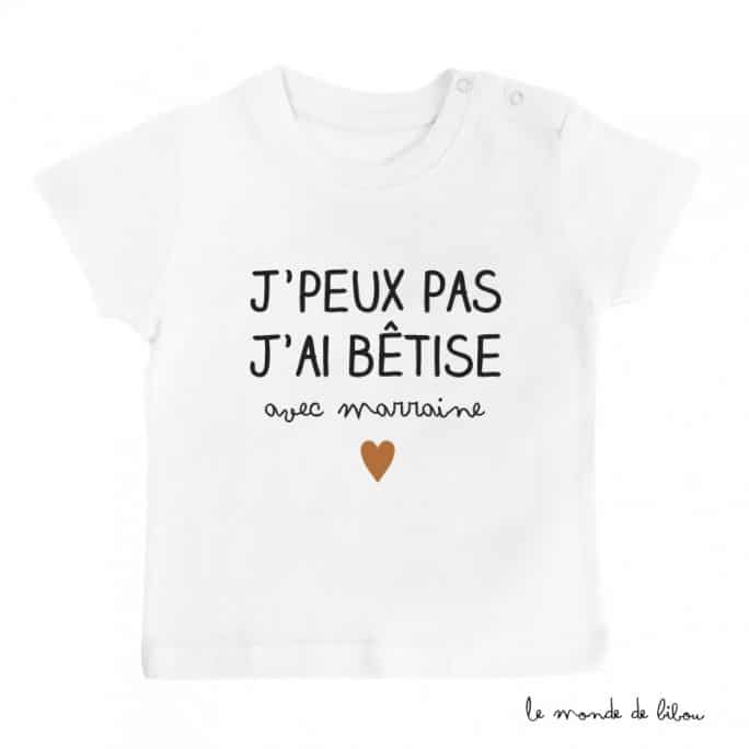 T-shirt Bêtise avec Marraine
