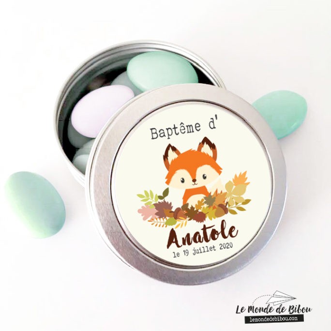 Boîte dragées Petit Renard