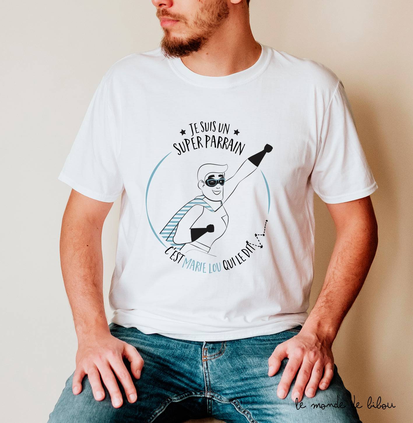 T-shirt Parrain Super héros