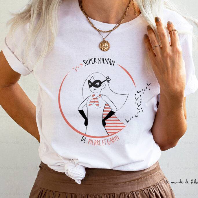 Tee-shirt Maman Super-héros