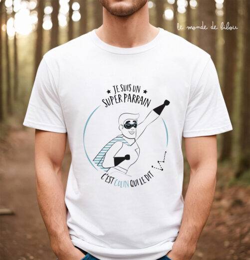 T-shirt Parrain Super héros