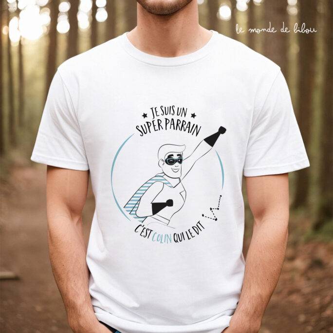 T-shirt Parrain Super héros