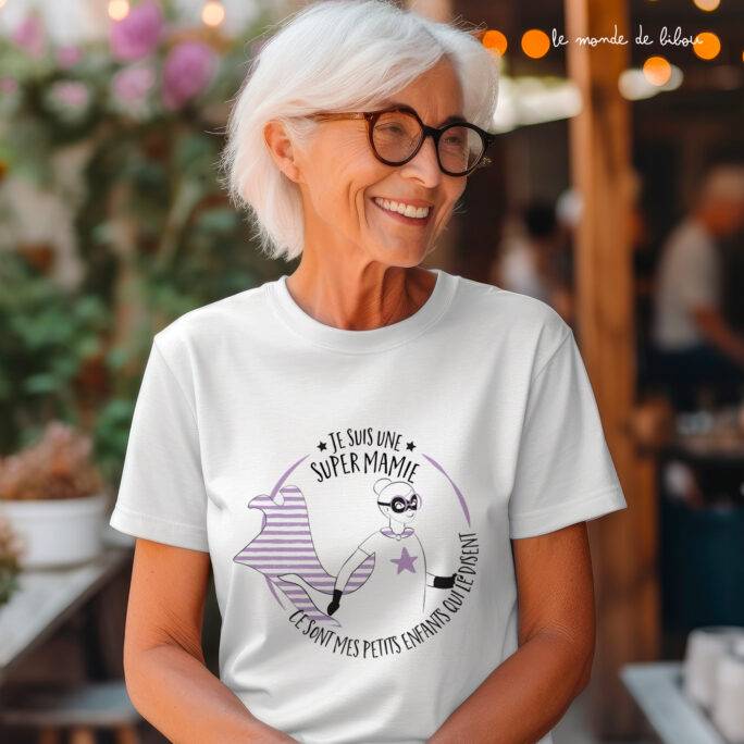 Tee-shirt Mamie Super héros