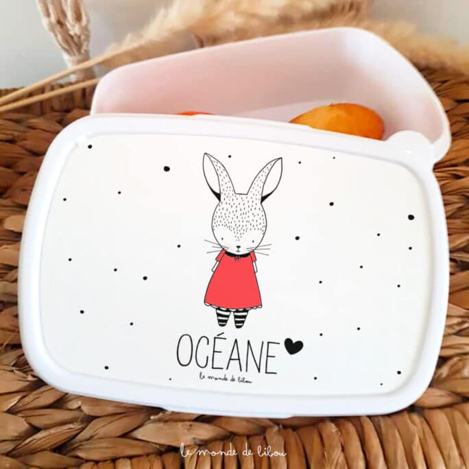 Boîte à Goûter Petit lapin fille