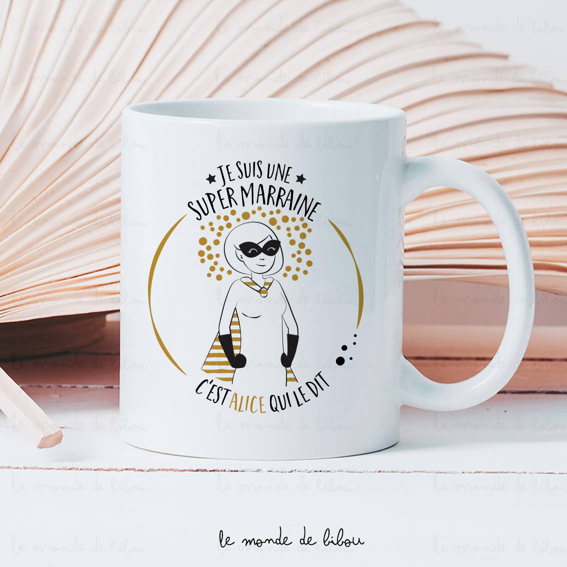 Mug personnalisé Marraine Super héros