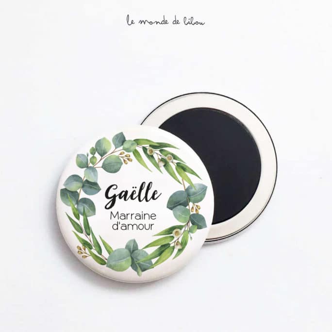 Magnet Marraine Couronne d'Eucalyptus