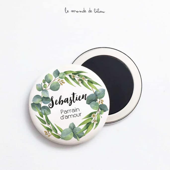 Magnet Parrain Couronne d'Eucalyptus