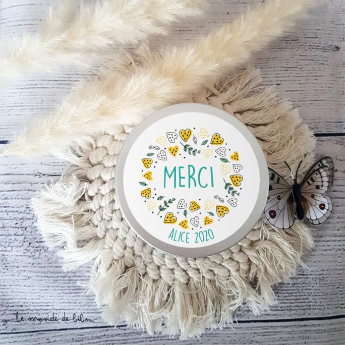 Bougie Remerciement personnalisée