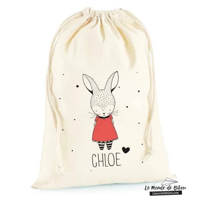 Sac rangement Petit lapin fille