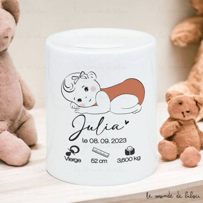 Tirelire souvenir naissance bébé