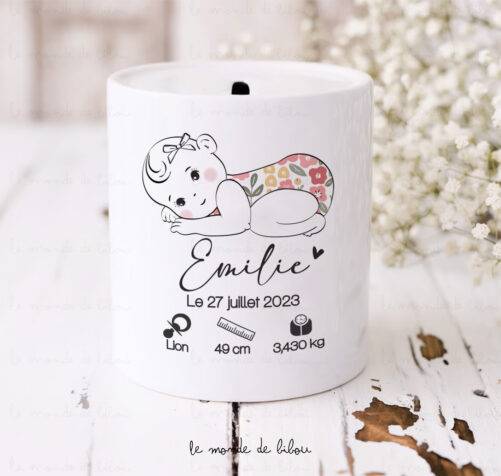 Tirelire souvenir naissance bébé