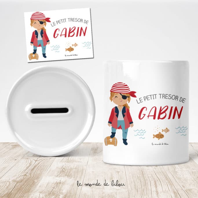 Tirelire personnalisée Pirate