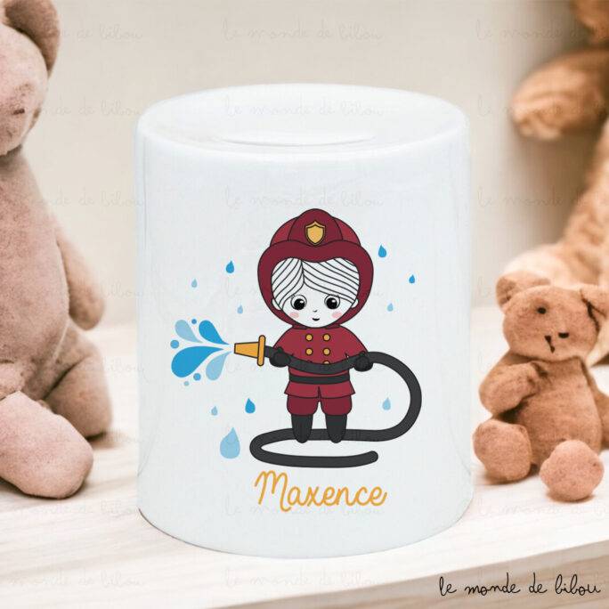 Tirelire personnalisée Pompier