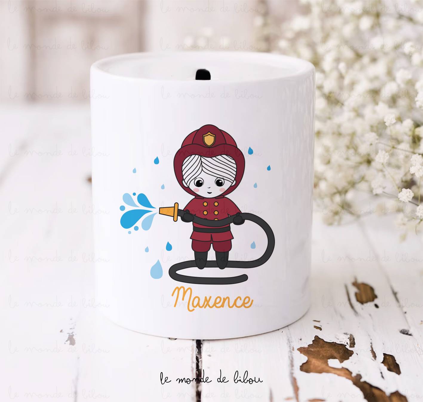 Tirelire personnalisée Pompier