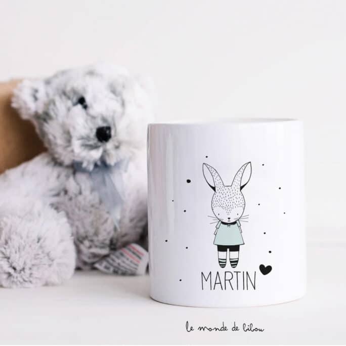 Tirelire personnalisée Petit lapin garçon