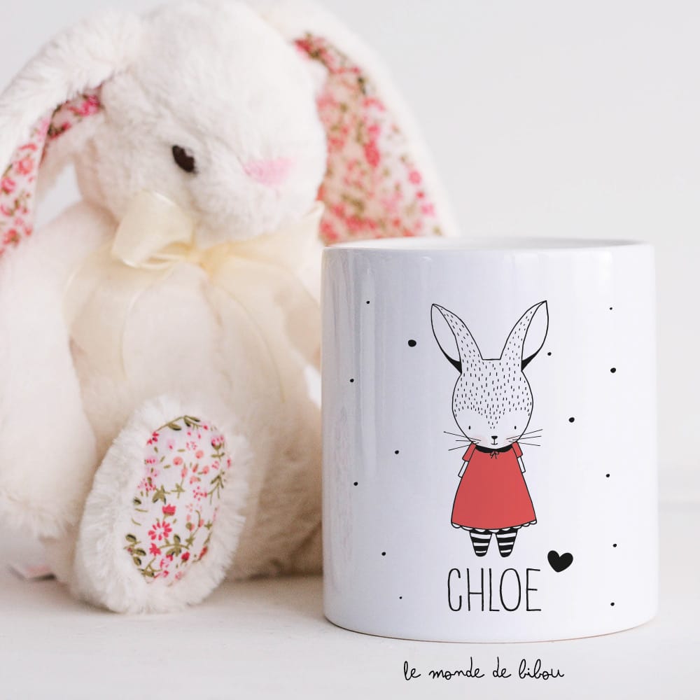 Tirelire personnalisée Petit lapin fille