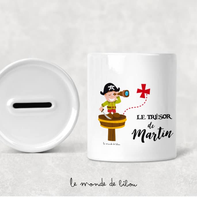 Tirelire personnalisée Pirate