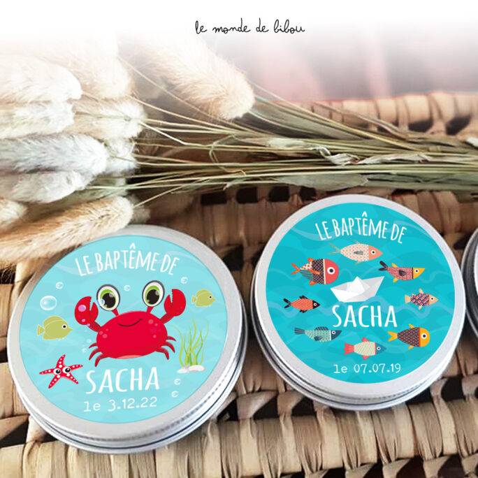 Boîte dragées petits poissons
