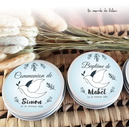 Boîte dragées Colombe bleue