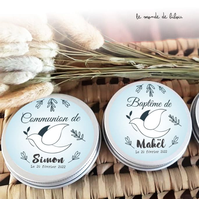 Boîte dragées Colombe bleue