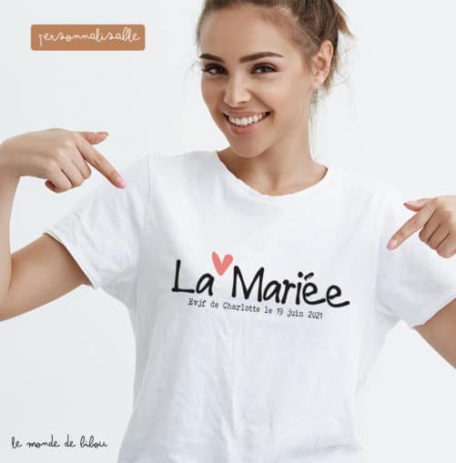 T-shirt EVJF Future mariée Petit cœur