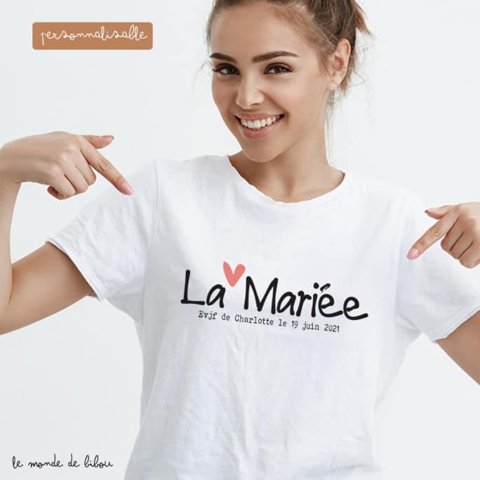 T-shirt EVJF Future mariée Petit cœur