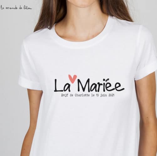 T-shirt EVJF Future mariée Petit cœur