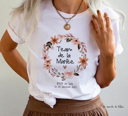 T-shirt EVJF couronne terracotta