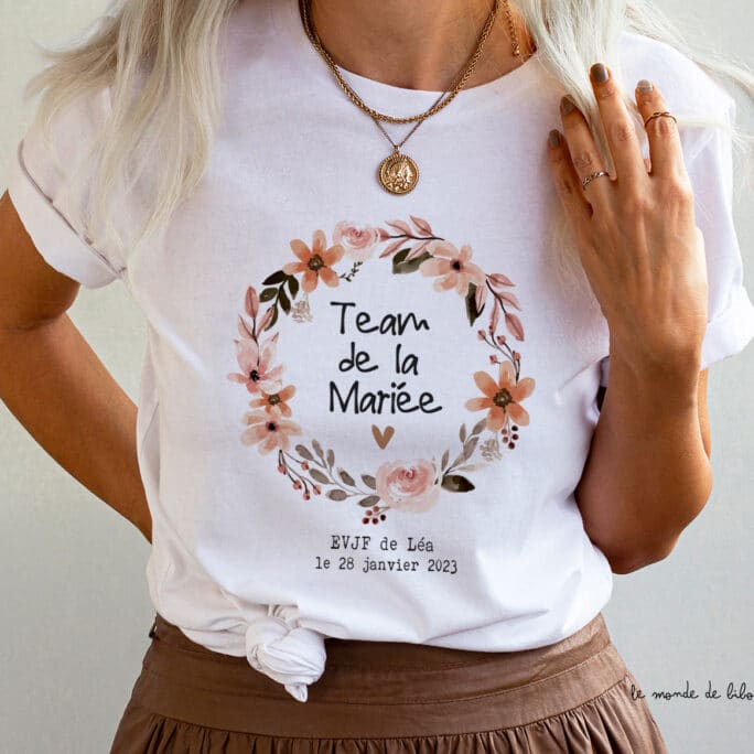 T-shirt EVJF couronne terracotta