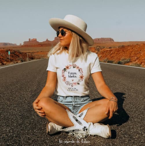 T-shirt Future mariée couronne terracotta