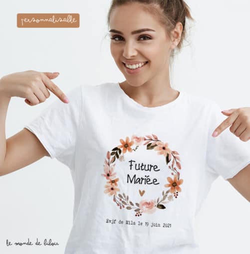 T-shirt Future mariée couronne terracotta