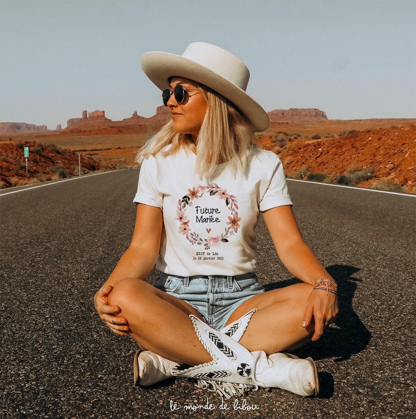 T-shirt Future mariée couronne terracotta