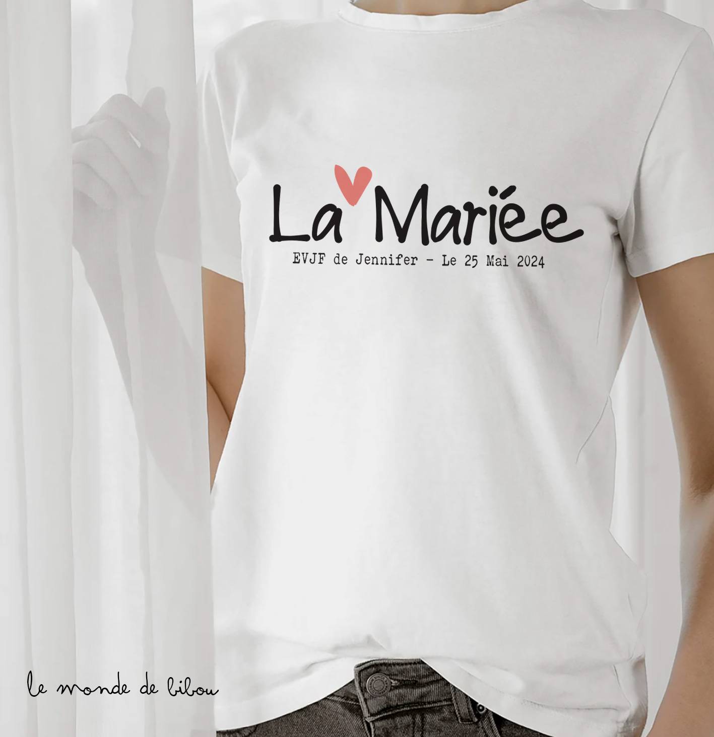 T-shirt EVJF Future mariée Petit cœur